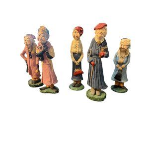 Vintage Set 5 Lincoln County Garden Club Figurines 1980s Crunkleton Estate